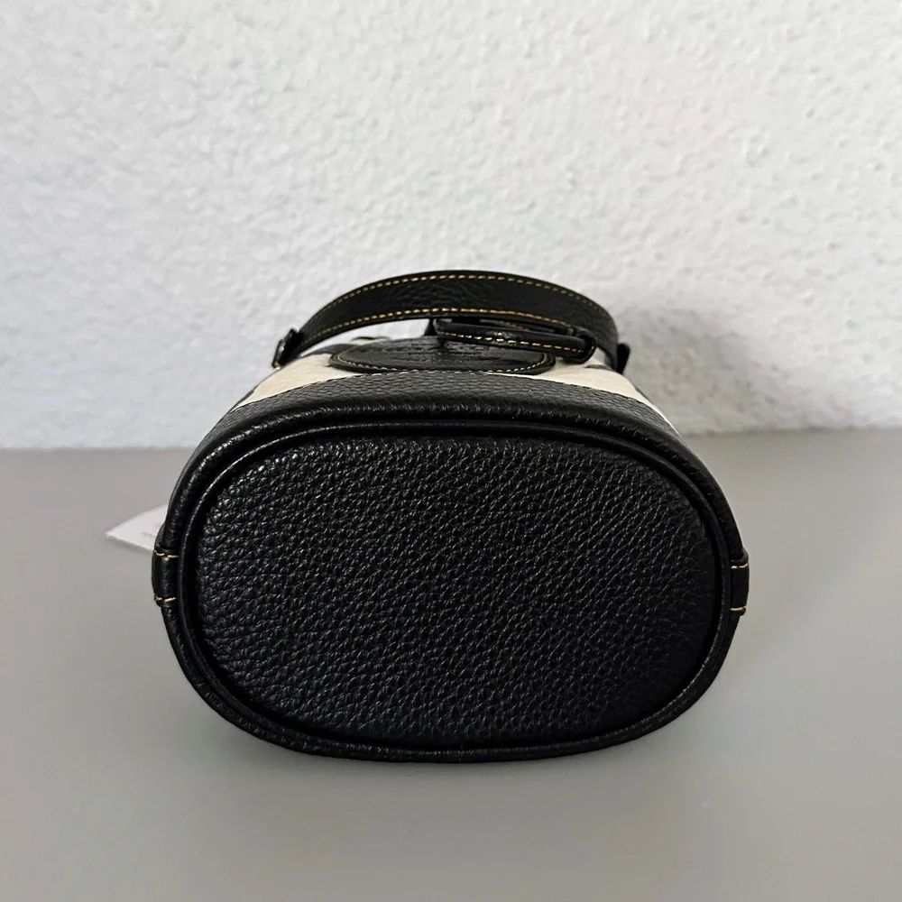 NWT COACH Mini‎ Dempsey Bucket Bag With Houndstooth Print And Patch